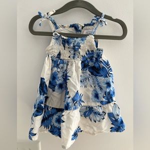 Children’s Place | white with blue floral design dress